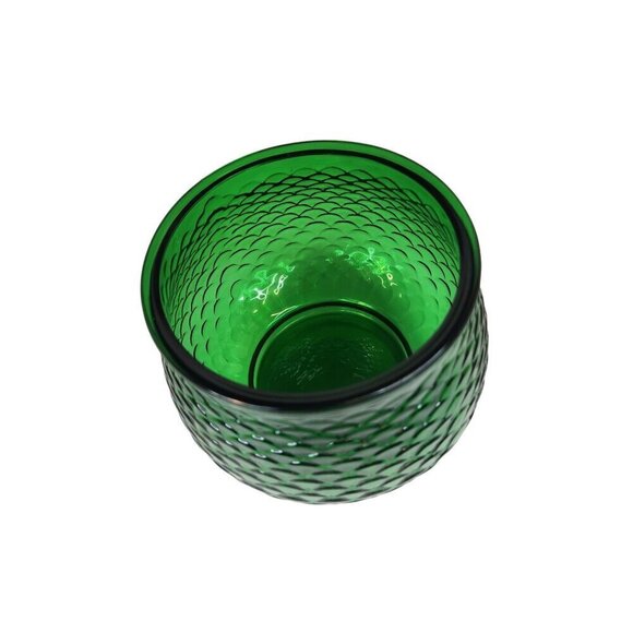 Vintage Green Glass Vase Fish Scale Pattern E.O. Brody Co. Cleveland Mid Century - Picture 7 of 9